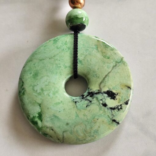 Variscit-Kupfer-Mala mit Variscit-Donut und Armband – Bild 9