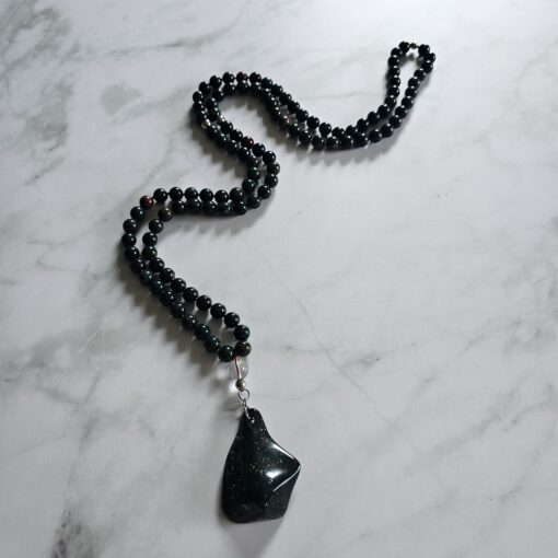 Heliotrop-Mala mit Heliotrop-Anhänger (Freiform) und Armband – Bild 6