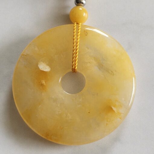 Jade (gelb) -Bergkristall-Mala mit gelbem Jade-Donut – Bild 9