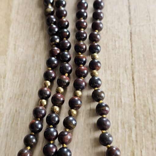Tigereisen-Messing-Mala (3) mit Tigereisen-Anhänger (breiter Tropfen) – Bild 9