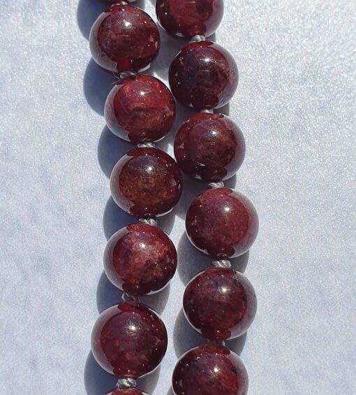Granat-Rauchquarz-Rosenquarz-Mala mit Edelstahlanhänger (Blume des Lebens) und passendem Armband – Bild 9