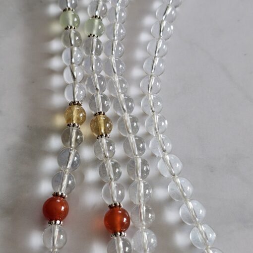 Bergkristall-Chakra-Mala (2) mit rundem Chakra-Anhänger (Blume des  Lebens) – Bild 9