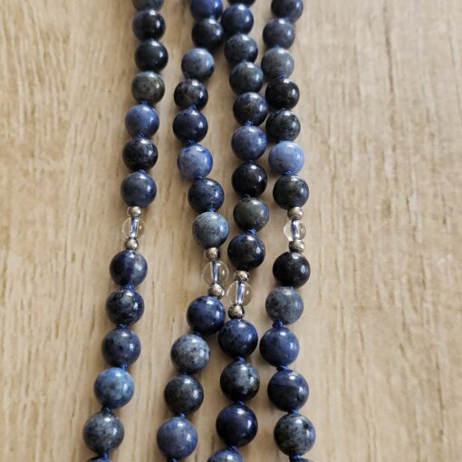 Dumortierit-Bergkristall-Mala mit Dumortierit-Donut – Bild 9
