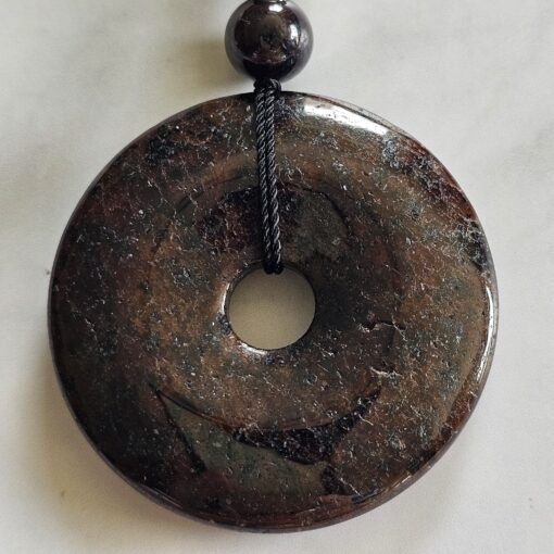 Granat (dunkel) -Mala mit Granat-Donut und Armband – Bild 9