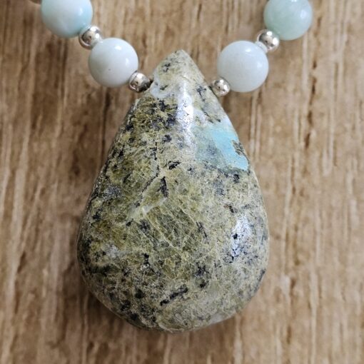 Hemimorphit-Mala mit Hemimorphit-Drusen-Anhänger und Armband – Bild 10