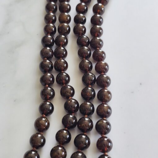 Andradit (Granat) -Mala mit Edelstahlanhänger (Dorje) und Armband – Bild 10