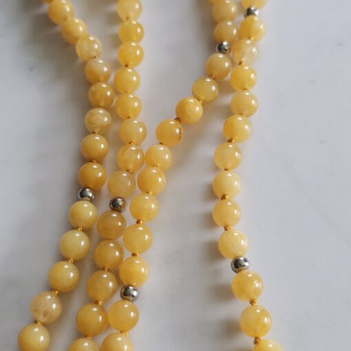 Jade (gelb) -Bergkristall-Mala mit gelbem Jade-Donut – Bild 10