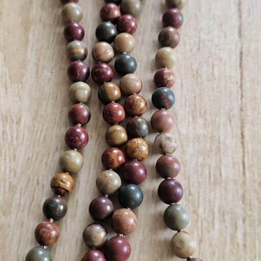 Jaspis („Picasso-Jaspis“) -Mala (1) mit „Picasso-Jaspis“-Anhänger und Armband – Bild 10
