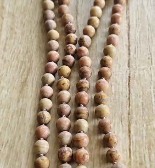 Jaspis (naturfarben und matt) -Mala (2) mit rundem „Outback-Jaspis"-Anhänger – Bild 10