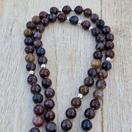 Pietersit-Mala (2) mit Pietersit-Anhänger in 925 Silberfassung – Bild 10