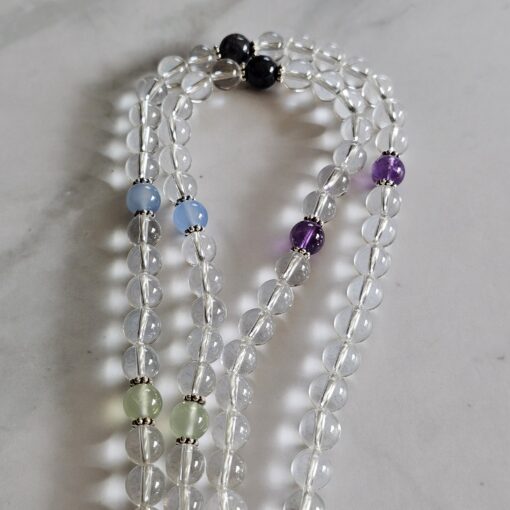 Bergkristall-Chakra-Mala (2) mit rundem Chakra-Anhänger (Blume des  Lebens) – Bild 10