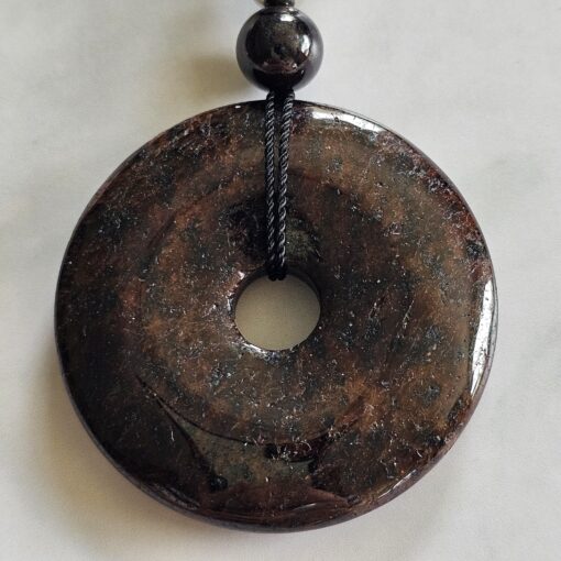 Granat (dunkel) -Mala mit Granat-Donut und Armband – Bild 10