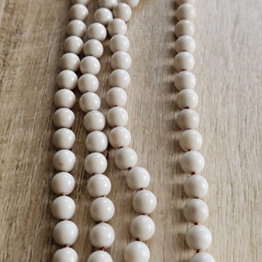 Jaspis („Elfenbein-Jaspis“) -Kupfer-Mala mit Printstone-Donut und Armband – Bild 11