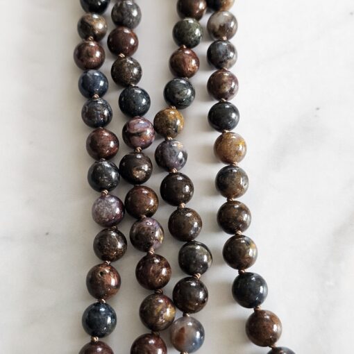 Pietersit-Mala (1) mit Pietersit-Anhänger (Freiform) und Armband – Bild 11