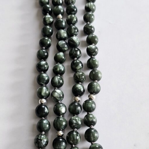 Seraphinit-Mala (1) mit Seraphinit-Anhänger (Oval) und Armband  – Bild 11