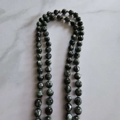 Seraphinit-Mala (2) mit Seraphinit-Anhänger (Oval) – Bild 11