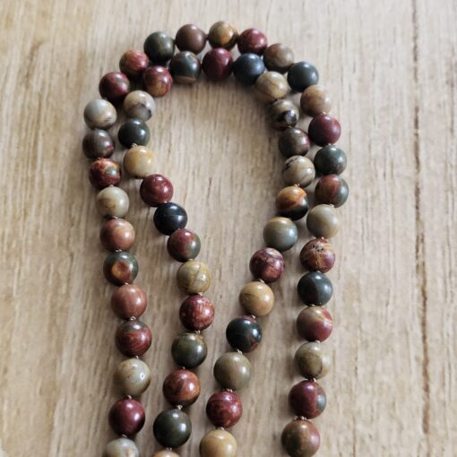 Jaspis („Picasso-Jaspis“) -Mala (1) mit „Picasso-Jaspis“-Anhänger und Armband – Bild 11