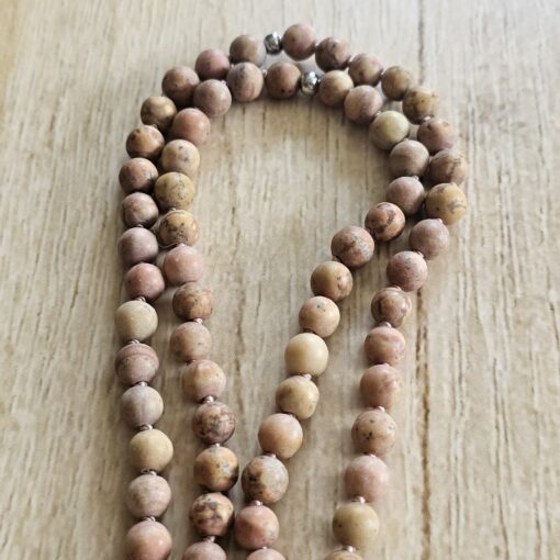 Jaspis (naturfarben und matt) -Mala (2) mit rundem „Outback-Jaspis"-Anhänger – Bild 11