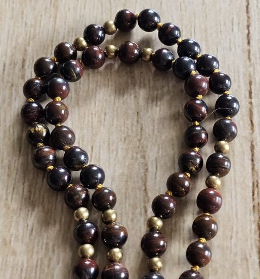 Tigereisen-Messing-Mala (3) mit Tigereisen-Anhänger (breiter Tropfen) – Bild 11