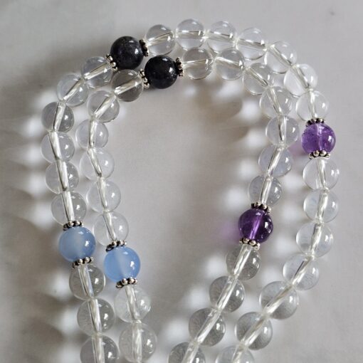 Bergkristall-Chakra-Mala (2) mit rundem Chakra-Anhänger (Blume des  Lebens) – Bild 11