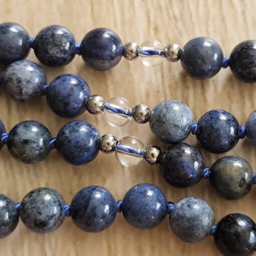 Dumortierit-Bergkristall-Mala mit Dumortierit-Donut – Bild 12
