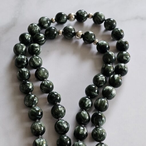 Seraphinit-Mala (2) mit Seraphinit-Anhänger (Oval) – Bild 12