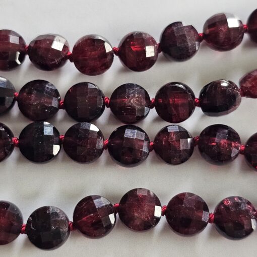 Granat (facettiert) -Mala mit Quaste aus 925 Silber – Bild 12