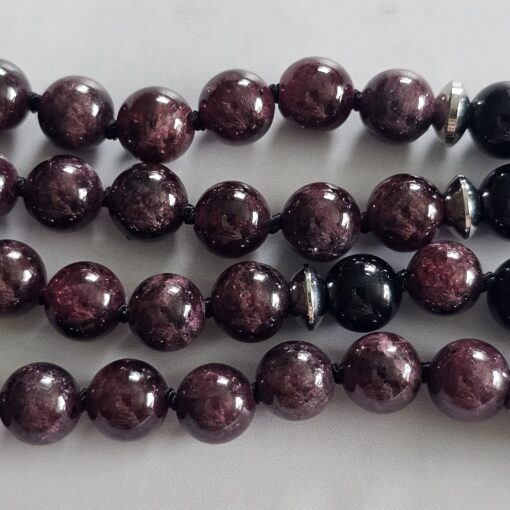 Granat-Turmalin (schwarz) -Mala mit Edelstahl-Anhänger (Engel mit Herz) – Bild 12
