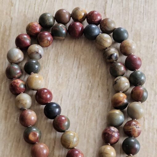 Jaspis („Picasso-Jaspis“) -Mala (1) mit „Picasso-Jaspis“-Anhänger und Armband – Bild 12