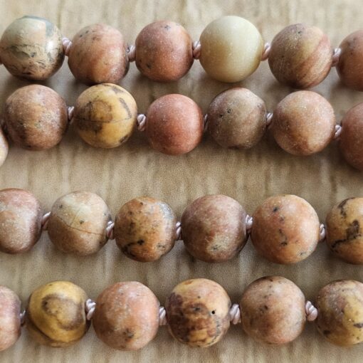 Jaspis (naturfarben und matt) -Mala (1) mit Baumwollquaste – Bild 12