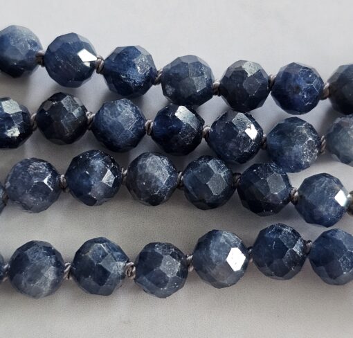 Saphir (blau und facettiert) -Bergkristall (facettiert) -Mala (1) mit 925  Silberquaste – Bild 12