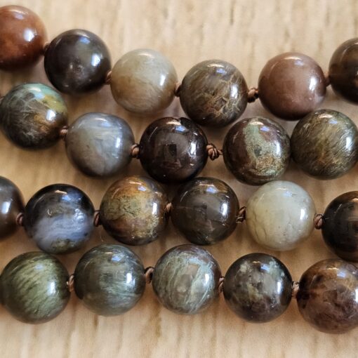 Serpentin (marokkanischer Serpentin) -Mala mit Seidenquaste – Bild 12