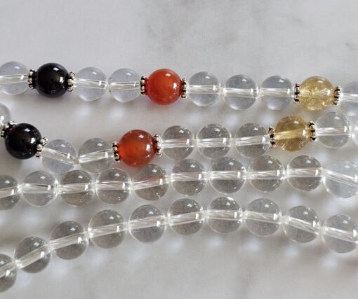 Bergkristall-Chakra-Mala (2) mit rundem Chakra-Anhänger (Blume des  Lebens) – Bild 12