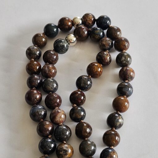 Pietersit-Mala (1) mit Pietersit-Anhänger (Freiform) und Armband – Bild 13