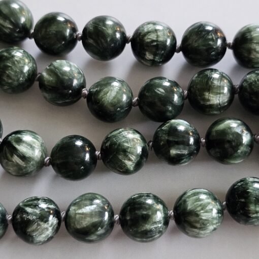 Seraphinit-Mala (2) mit Seraphinit-Anhänger (Oval) – Bild 13