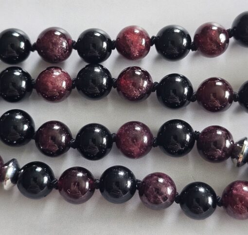 Granat-Turmalin (schwarz) -Mala mit Edelstahl-Anhänger (Engel mit Herz) – Bild 13