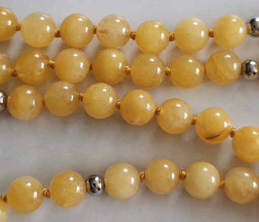 Jade (gelb) -Bergkristall-Mala mit gelbem Jade-Donut – Bild 13