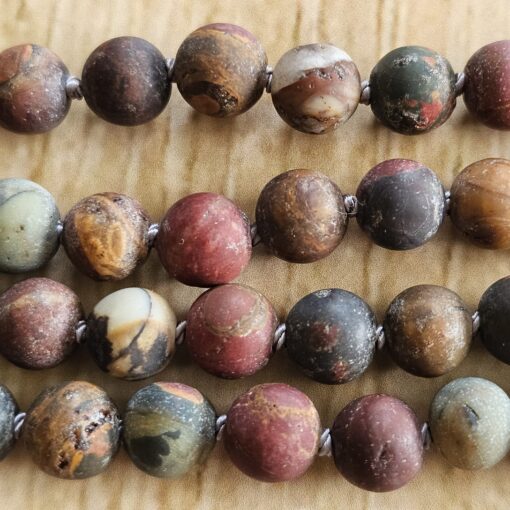 Jaspis („Picasso-Jaspis“, matt) -Mala mit „Picasso-Jaspis“-Anhänger (Oval) – Bild 13