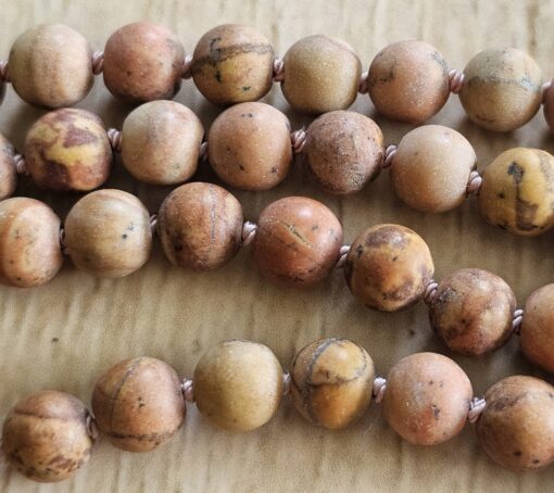 Jaspis (naturfarben und matt) -Mala (2) mit rundem „Outback-Jaspis"-Anhänger – Bild 13