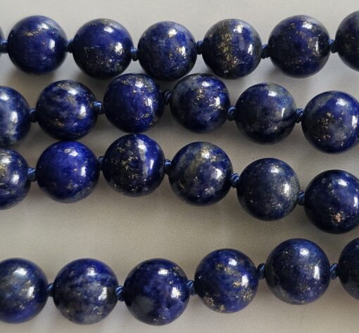 Lapislazuli-Pyrit-Mala (5) mit Anhänger mit einer Pyrit-Sonne – Bild 13