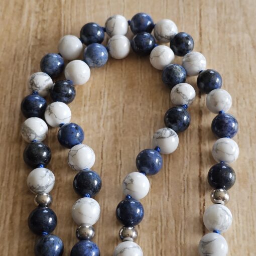 Dumortierit-Magnesit-Mala (1) mit Dumortierit-Donut und Armband – Bild 13
