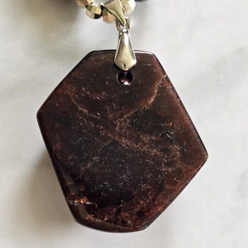 Granat (facettiert) -Mala mit Granat-Anhänger (Freiform) und 2 Armbändern – Bild 11