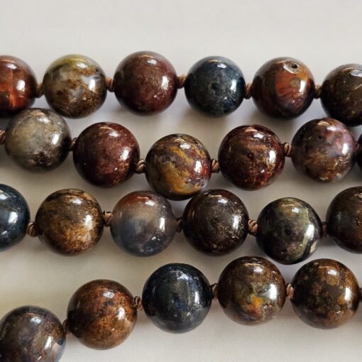 Pietersit-Mala (1) mit Pietersit-Anhänger (Freiform) und Armband – Bild 14