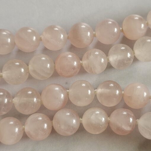 Rosenquarz-Mala mit Rosenquarz-Navette – Bild 14