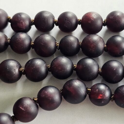 Granat (matt) -Mala mit Granat-Anhänger (Freiform) und Armband – Bild 14