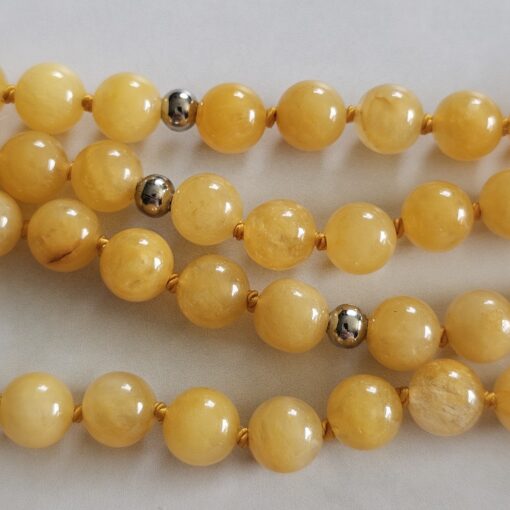 Jade (gelb) -Bergkristall-Mala mit gelbem Jade-Donut – Bild 14