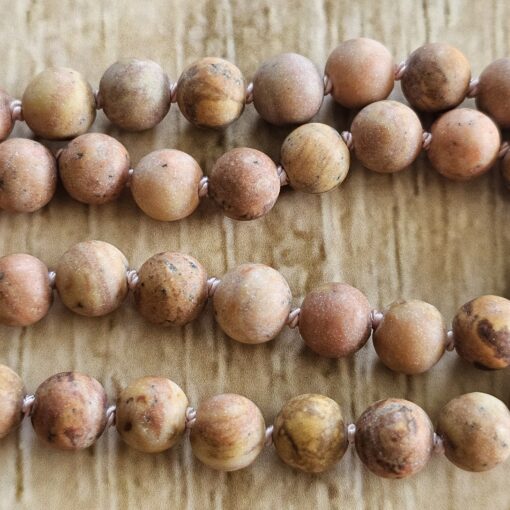 Jaspis (naturfarben und matt) -Mala (1) mit Baumwollquaste – Bild 14