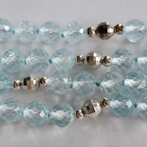 Topas (blau und facettiert) -Mala mit blauem Topas-Anhänger (Freiform) und Armband – Bild 14
