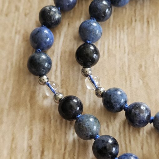 Dumortierit-Bergkristall-Mala mit Dumortierit-Donut – Bild 15