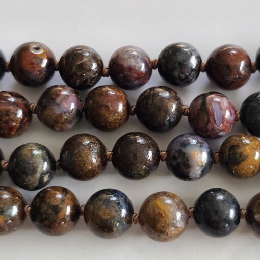 Pietersit-Mala (1) mit Pietersit-Anhänger (Freiform) und Armband – Bild 15